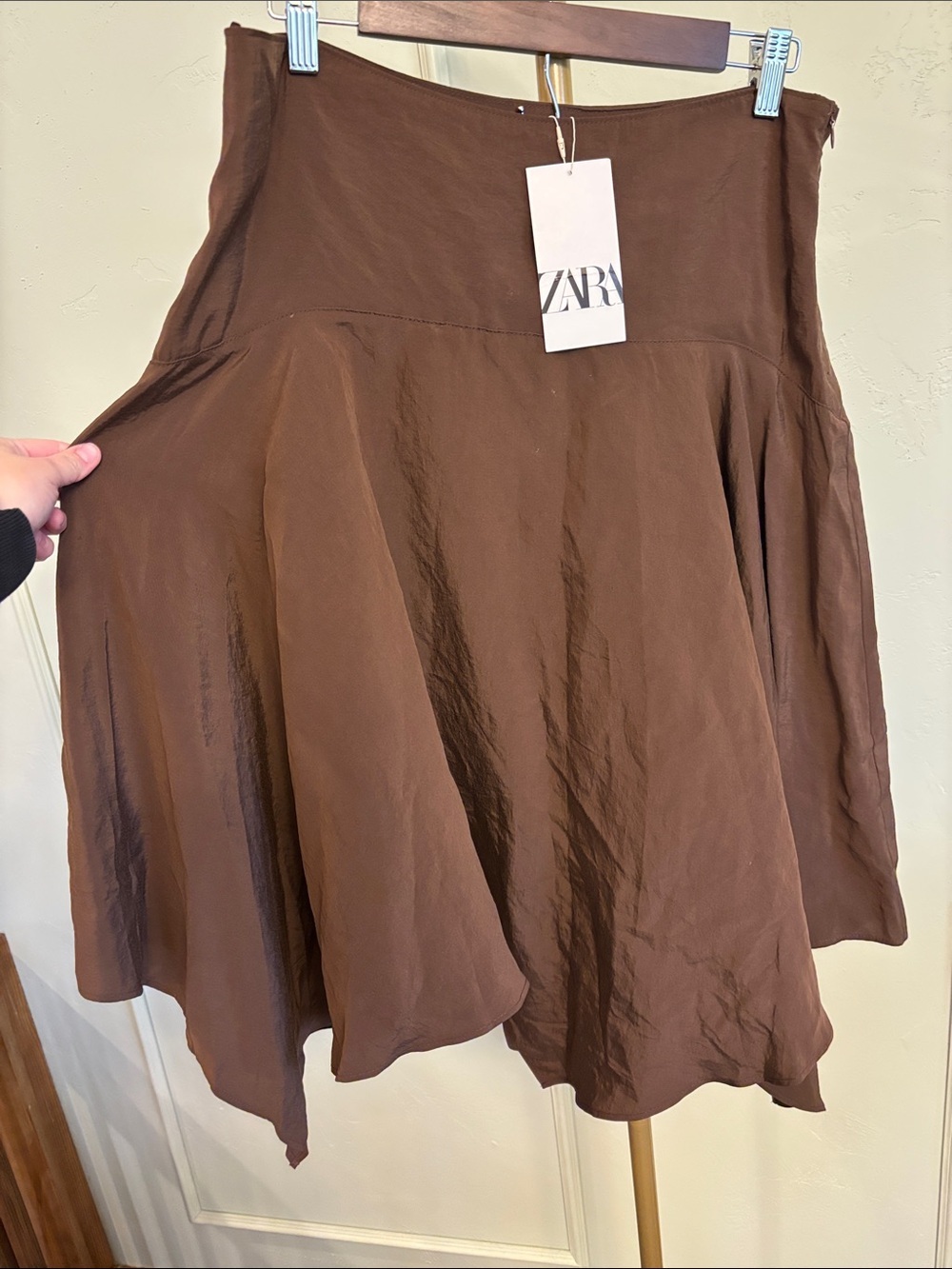 Zara Brown Flared Circle Skirt